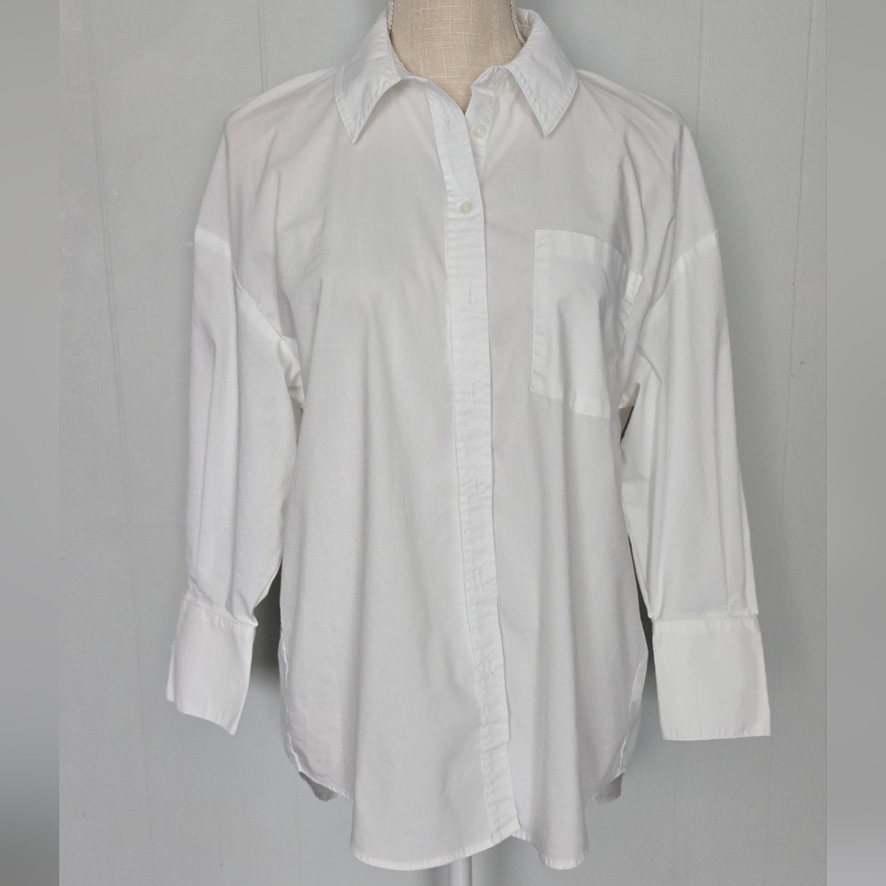 Philosophy White Casual Button Down Shirt